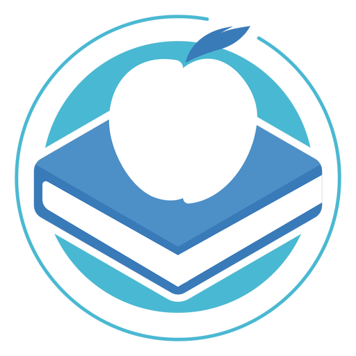 Logotipo de círculo de manzana de libro Diseño PNG