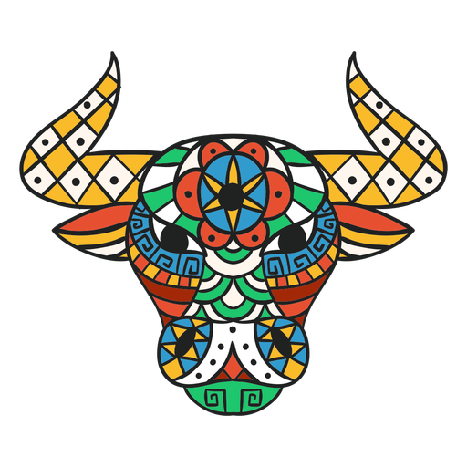 Stierkopf-Mandala flach PNG-Design