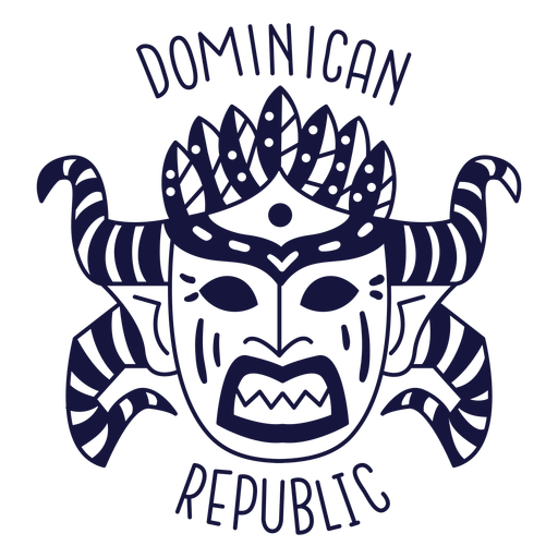 Monochromes Gekritzel der Dominikanischen Republik des Karnevals PNG-Design