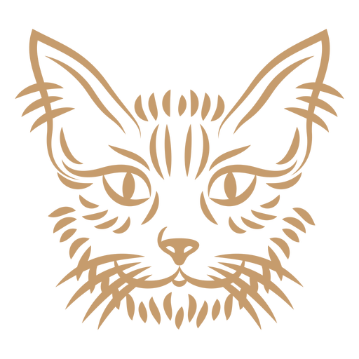 Trazo de curva de cabeza de gato Diseño PNG