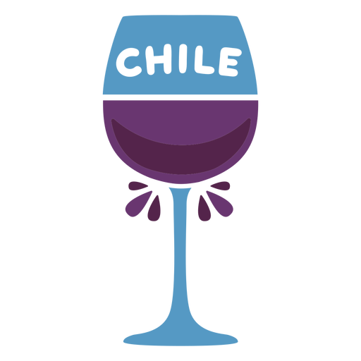 Copa de vino de Chile plana Diseño PNG