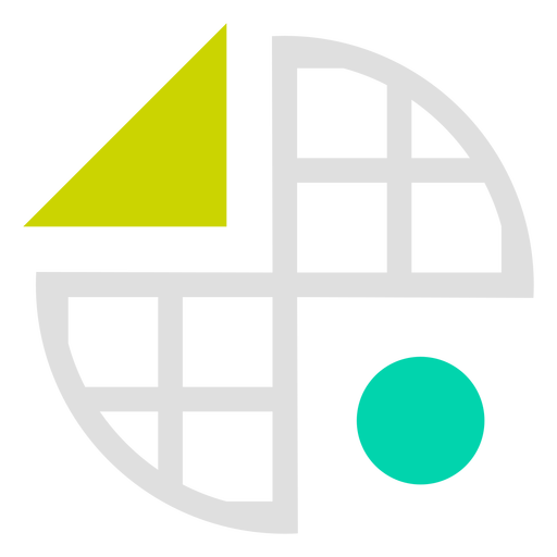 Logotipo de formas de cuadr?cula circular Diseño PNG
