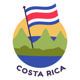 Bandera de costa rica plana Diseño PNG