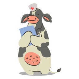 Cow nurse character PNG Design