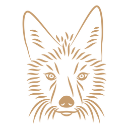 Trazo de curva de cabeza de coyote Diseño PNG
