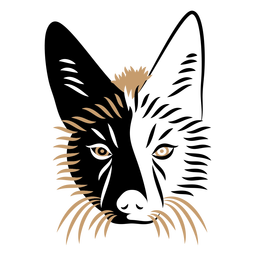 Duotono cabeza de coyote Diseño PNG