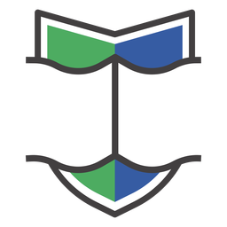 Logotipo de libro abierto de cresta Diseño PNG