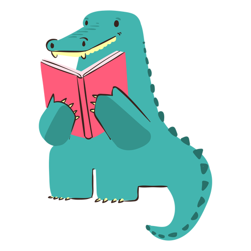 Personagem de leitura de crocodilo Desenho PNG