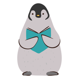 Pinguim fofo estudando personagem