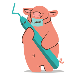 Carácter de cerdo dentista Diseño PNG