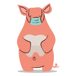 Carácter de diente de cerdo dentista Diseño PNG