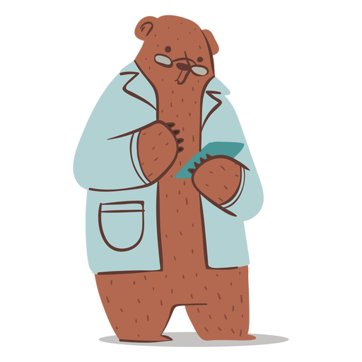 Doctor bear character PNG Design