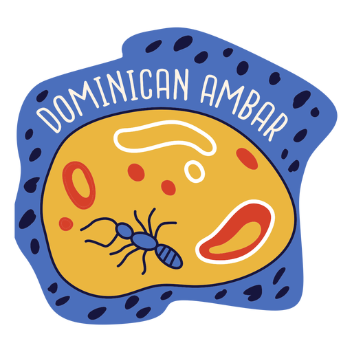 Doodle de ambar dominicano Diseño PNG