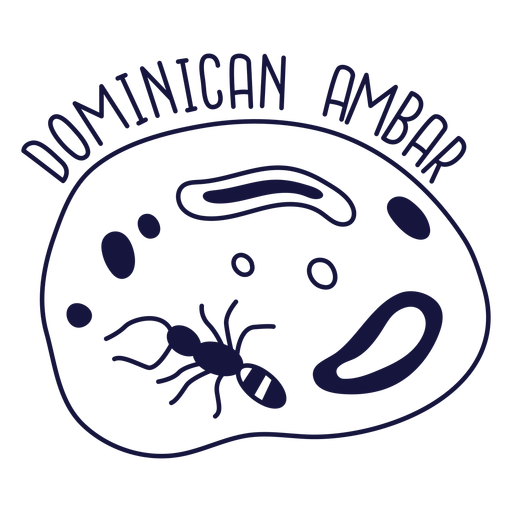 Dominikanisches Ambar-Monochrom-Gekritzel PNG-Design