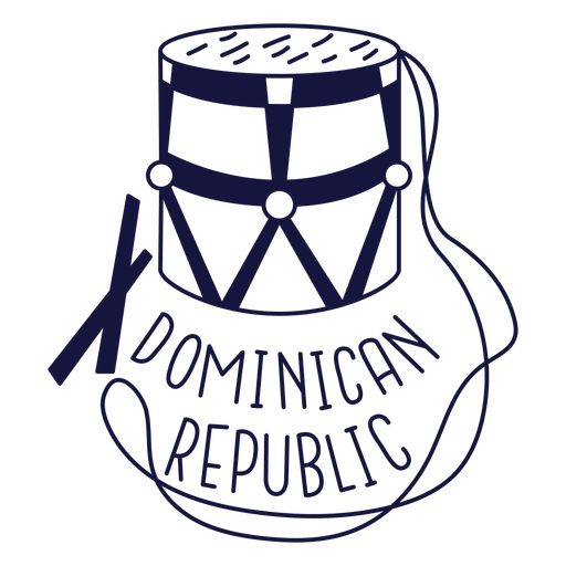 Dominican tambora monochrome doodle