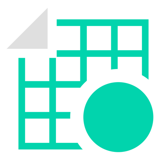Duotone grid shape logo