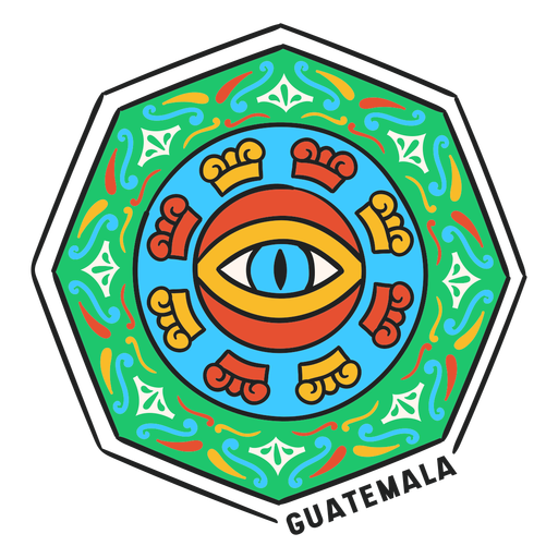 Auge Mandala Hektagon Guatemala PNG-Design