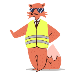 Fox traffic officer character PNG Design
