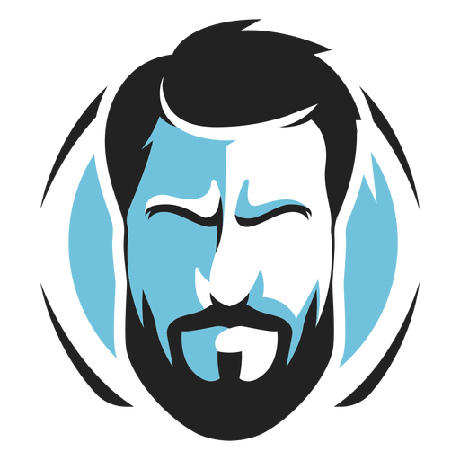 Logotipo de rosto cheio de barba Desenho PNG