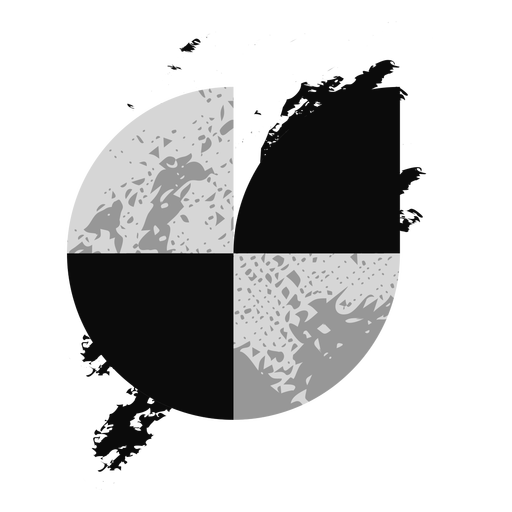 Grunge Graustufen-Logo PNG-Design