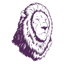 Cabeça de juba de leão desenhada à mão