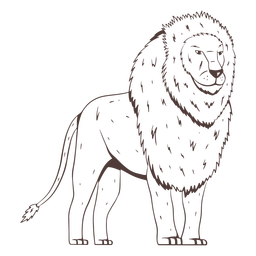 Dibujado a mano del lado del león Diseño PNG