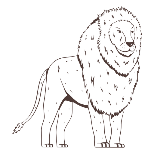 Leão desenhado à mão Desenho PNG