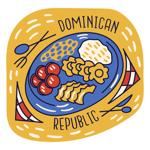 Doodle dominicano de desayuno mangu Diseño PNG