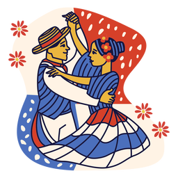 Doodle de casal da República Dominicana Merengue Desenho PNG