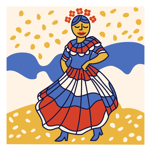 Doodle de rep?blica dominicana de merengue Diseño PNG