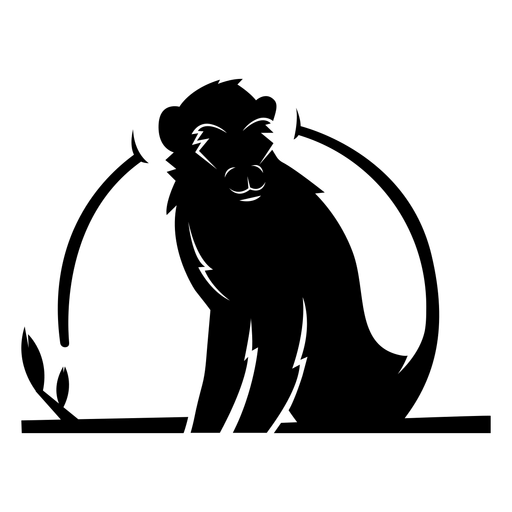 Logotipo recortado de mono Diseño PNG