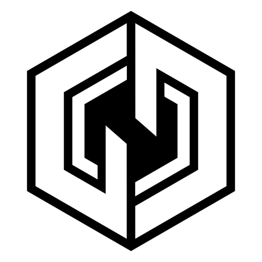 Monochromes abstraktes Sechseck-Logo PNG-Design