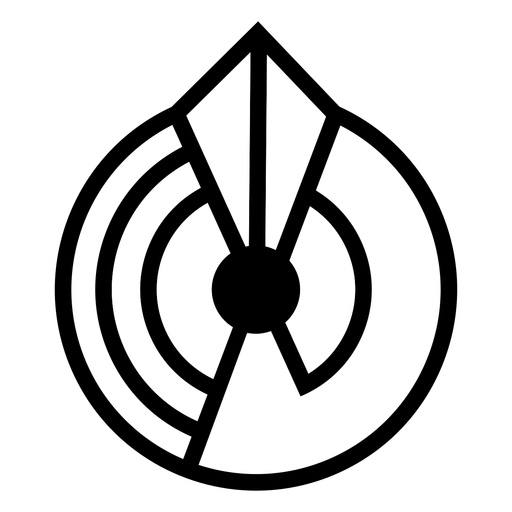 Abstraktes Logo des monochromen Kreises PNG-Design