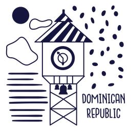 Montecristi Uhr monochrome Gekritzel PNG-Design