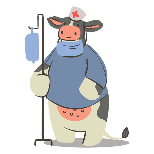 Krankenschwester Kuh Charakter PNG-Design