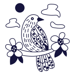 Doodle monocromático de Palmchat Desenho PNG