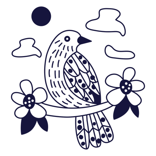 Palmchat monochrome doodle