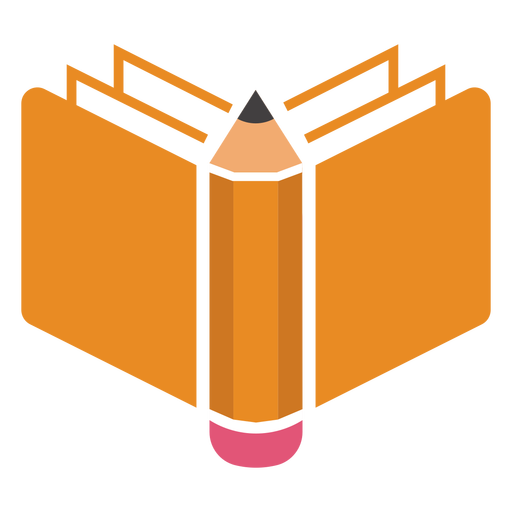 Logotipo do lado do livro a lápis Desenho PNG