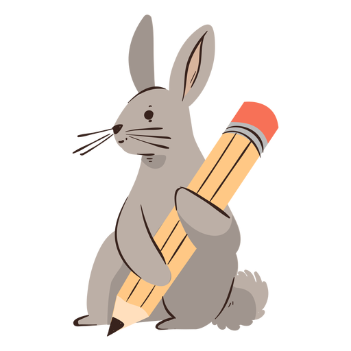 Kaninchen Bleistift Charakter PNG-Design