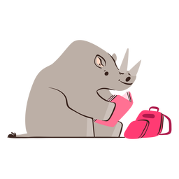 Nashorn studiert Charakter PNG-Design