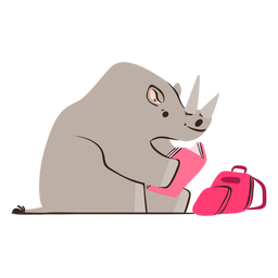 Rhino estudando personagem Transparent PNG