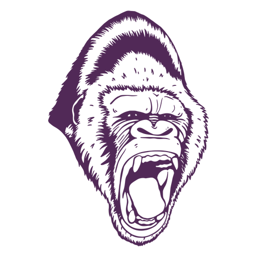 Brüllende Gorillakopfhand gezeichnet PNG-Design