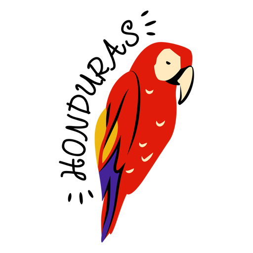 Ilustração de arara vermelha honduras