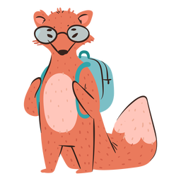 School fox character Transparent PNG