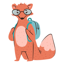 Schulfuchs Charakter PNG-Design