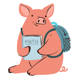 Schulschwein Charakter PNG-Design