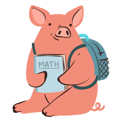 Personagem de porco da escola Desenho PNG