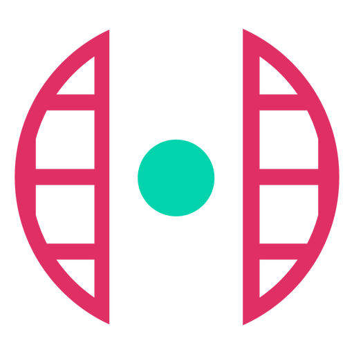 Logotipo de semicírculos duotono Diseño PNG