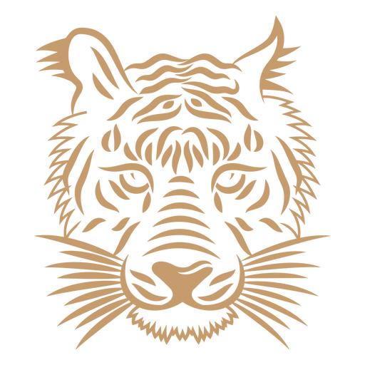 Curso de curva da cabeça de tigre Desenho PNG