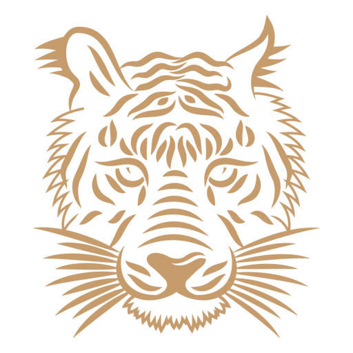 Tiger head curve stroke PNG Design